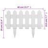 vidaXL Lawn Edgings 25 pcs White 10 m PP