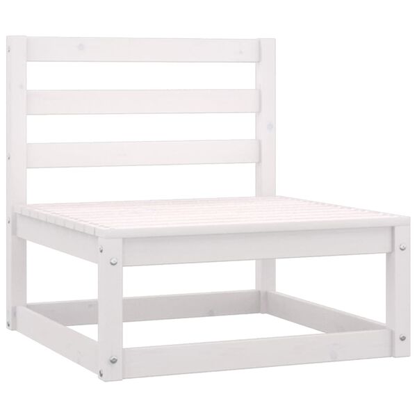 vidaXL Garden Middle Sofas 3 pcs White Solid Wood Pine