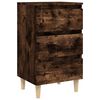 vidaXL Bed Cabinets with Solid Wood Legs 2 pcs Smoked Oak 40x35x69 cm