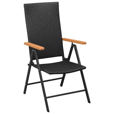 vidaXL 9 Piece Garden Dining Set Black and Brown,  vidaXL 9 Piece Garden Dining Set Black and Brown