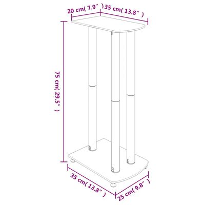 vidaXL Speaker Stands 2pcs Black&Silver Tempered Glass 3 Pillars Design, black and silver vidaXL Speaker Stands 2pcs Black&Silver Tempered Glass 3 Pillars Design