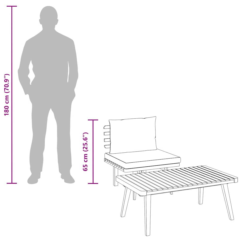 vidaXL 2 Piece Garden Lounge Set with Cushions Solid Acacia Wood,  vidaXL 2 Piece Garden Lounge Set with Cushions Solid Acacia Wood