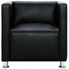 vidaXL Cube Armchair Black Faux Leather