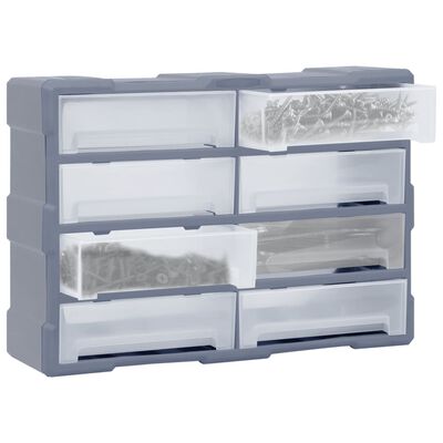 vidaXL Multi-drawer Organiser with 8 Big Drawers 52x16x37 cm, grey vidaXL Multi-drawer Organiser with 8 Big Drawers 52x16x37 cm