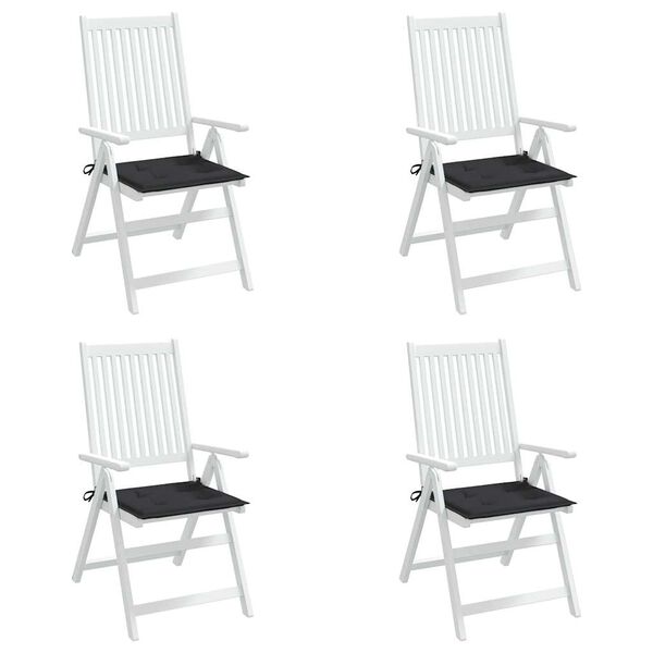 vidaXL Garden Chair Cushions 4 pcs Black 40x40x4 cm Oxford Fabric