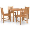 vidaXL 5 Piece Garden Dining Set 80x80 cm Solid Teak Wood