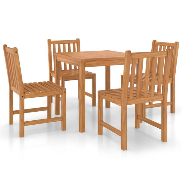 vidaXL 5 Piece Garden Dining Set 80x80 cm Solid Teak Wood
