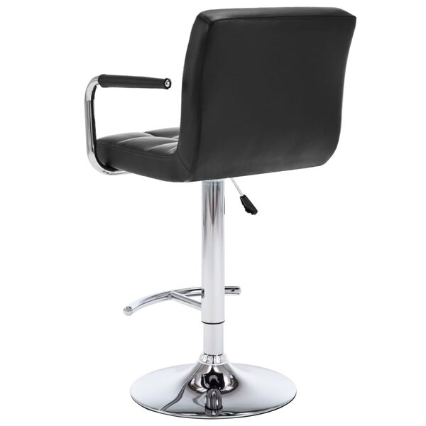 vidaXL Bar Stools 2 pcs Black Faux Leather