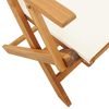 vidaXL Garden Chairs 2 pcs Cream White Solid Wood Acacia and Fabric