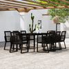 vidaXL 9 Piece Garden Dining Set Black