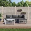 vidaXL 5 Piece Garden Lounge Set with Cushions White Steel