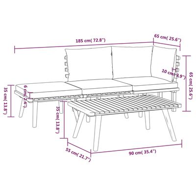 vidaXL 4 Piece Garden Lounge Set with Cushions Solid Wood Acacia,  vidaXL 4 Piece Garden Lounge Set with Cushions Solid Wood Acacia
