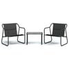 vidaXL 3 Piece Garden Lounge Set with Cushions Anthracite Steel