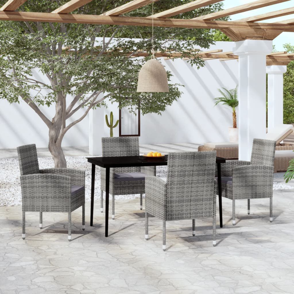 vidaXL 5 Piece Garden Dining Set Anthracite