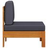 vidaXL Middle Sofa with Dark Grey Cushions Solid Acacia Wood
