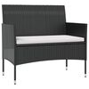 vidaXL 8 Piece Garden Lounge Set with Cushions Poly Rattan Black