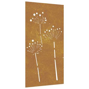 vidaXL Garden Wall Decoration 105x55 cm Corten Steel Flower Design