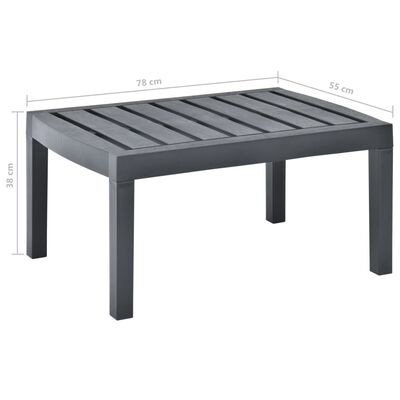 vidaXL Garden Table Anthracite 78x55x38 cm Plastic, anthracite vidaXL Garden Table Anthracite 78x55x38 cm Plastic