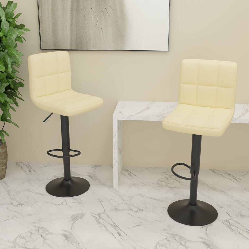 vidaXL Bar Stools 2 pcs Cream Fabric