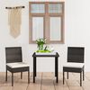 vidaXL 3 Piece Garden Dining Set Poly Rattan Black
