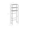 vidaXL 3-Tier Storage Rack over Toilet Silver 53x28x169 cm