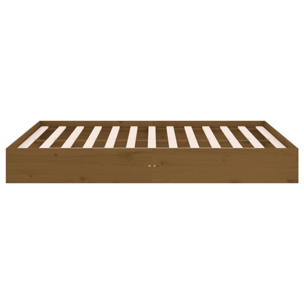 vidaXL Bed Frame without Mattress Honey Brown Solid Wood 120x190 cm Small Double