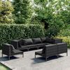 vidaXL 11 Piece Garden Lounge Set with Cushions Poly Rattan Dark Grey