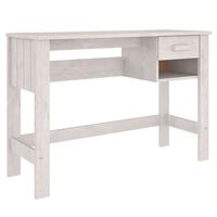 vidaXL Desk HAMAR White 110x40x75 cm Solid Wood Pine, white vidaXL Desk HAMAR White 110x40x75 cm Solid Wood Pine