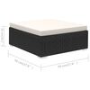 vidaXL 6 Piece Garden Lounge Set with Cushions Poly Rattan Black