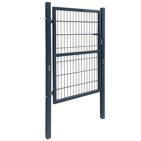 vidaXL 2D Fence Gate (Single) Anthracite Grey 100x120 cm