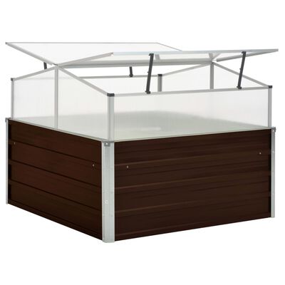 vidaXL Greenhouse Brown 100x100x85 cm Galvanised Steel