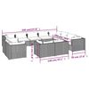 vidaXL 12 Piece Garden Lounge Set with Cushions Grey Poly Rattan