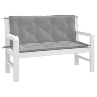 vidaXL Garden Bench Cushions 2pcs Grey 120x50x7cm Oxford Fabric