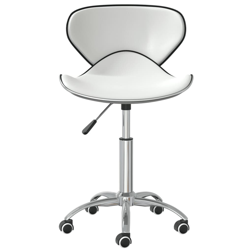 vidaXL Swivel Dining Chairs 6 pcs White Faux Leather