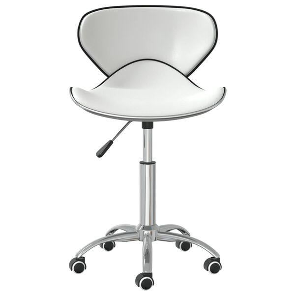vidaXL Swivel Dining Chairs 6 pcs White Faux Leather