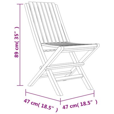 vidaXL Folding Garden Chairs 2 pcs 47x47x89 cm Solid Wood Teak,  vidaXL Folding Garden Chairs 2 pcs 47x47x89 cm Solid Wood Teak