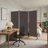 vidaXL 3-Panel Room Divider Brown 260x180 cm Fabric