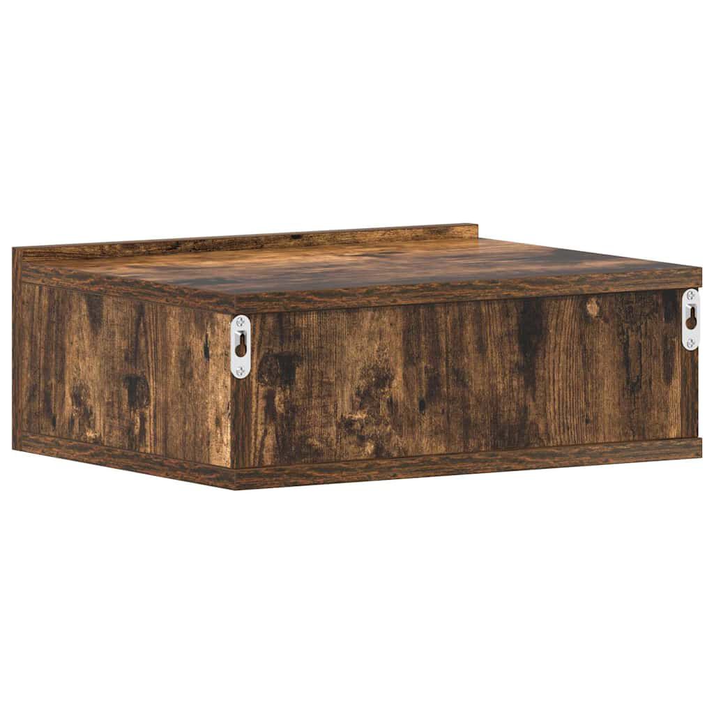 vidaXL Floating Nightstands 2 pcs Smoked Oak 40x30x15cm Engineered Wood
