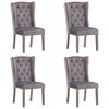 vidaXL Dining Chairs 4 pcs Grey Velvet