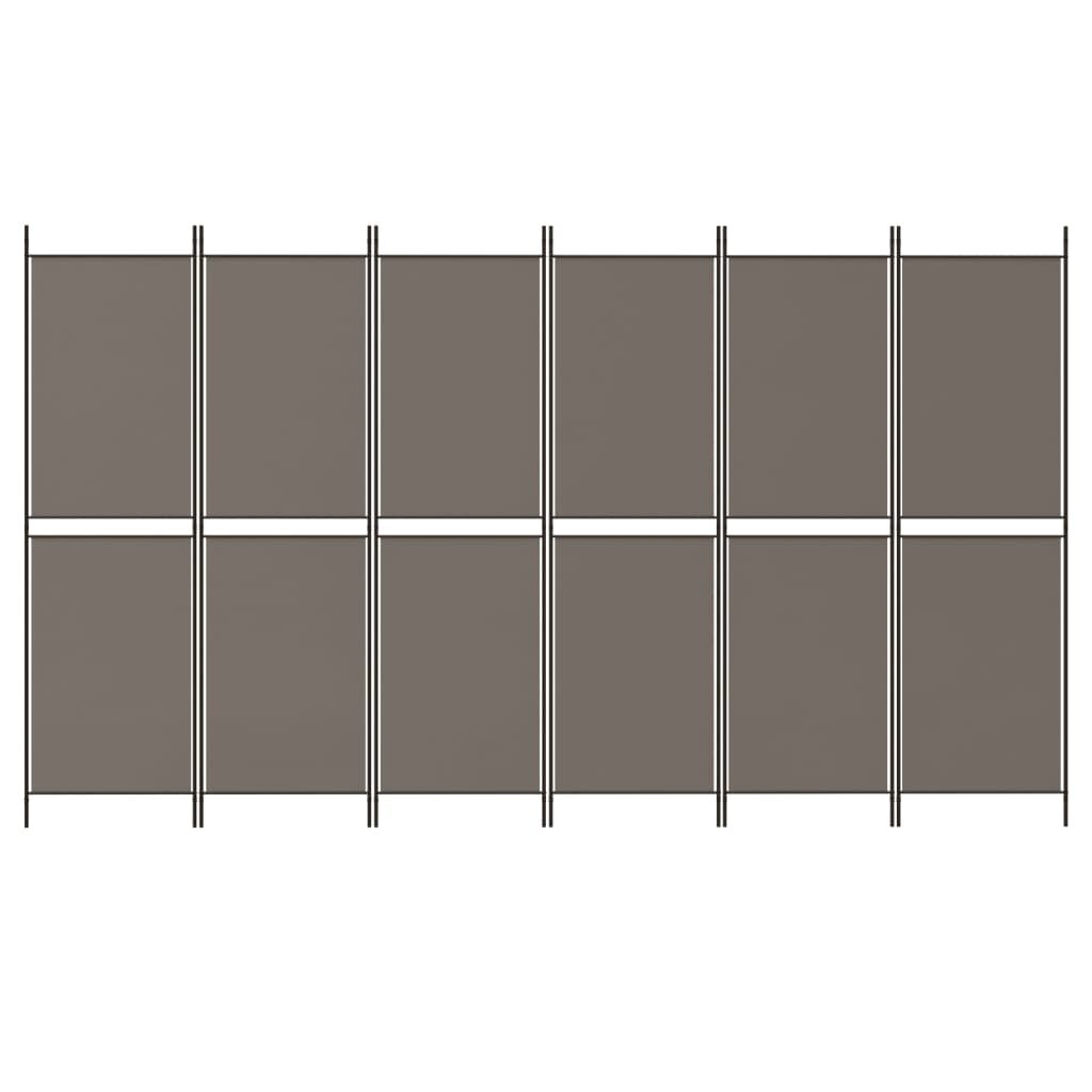 vidaXL 6-Panel Room Divider Anthracite 300x180 cm Fabric