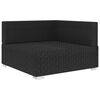 vidaXL Sectional Corner Chair 1 pc with Cushions Poly Rattan Black