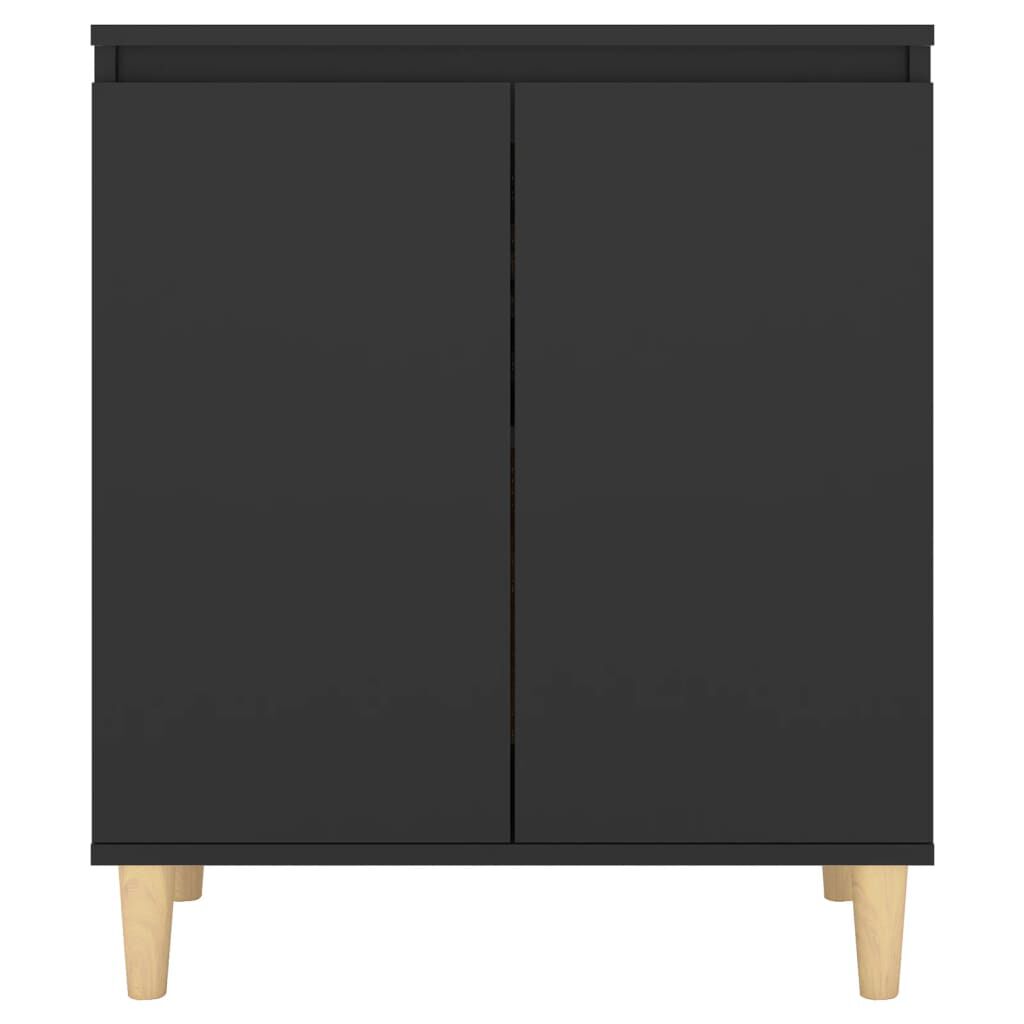 vidaXL Sideboard with Solid Wood Legs Black 60x35x70 cm Engineered Wood
