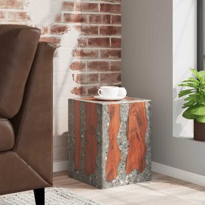 vidaXL Stool Solid Teak Wood and Resin,  vidaXL Stool Solid Teak Wood and Resin