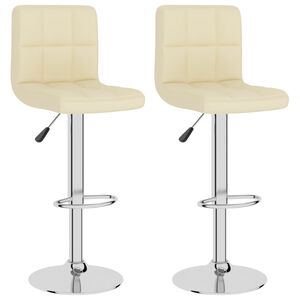 vidaXL Bar Stools 2 pcs Cream Fabric