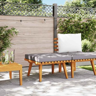 vidaXL Garden Footstool with Cushion 60x60x29 cm Solid Acacia Wood,  vidaXL Garden Footstool with Cushion 60x60x29 cm Solid Acacia Wood