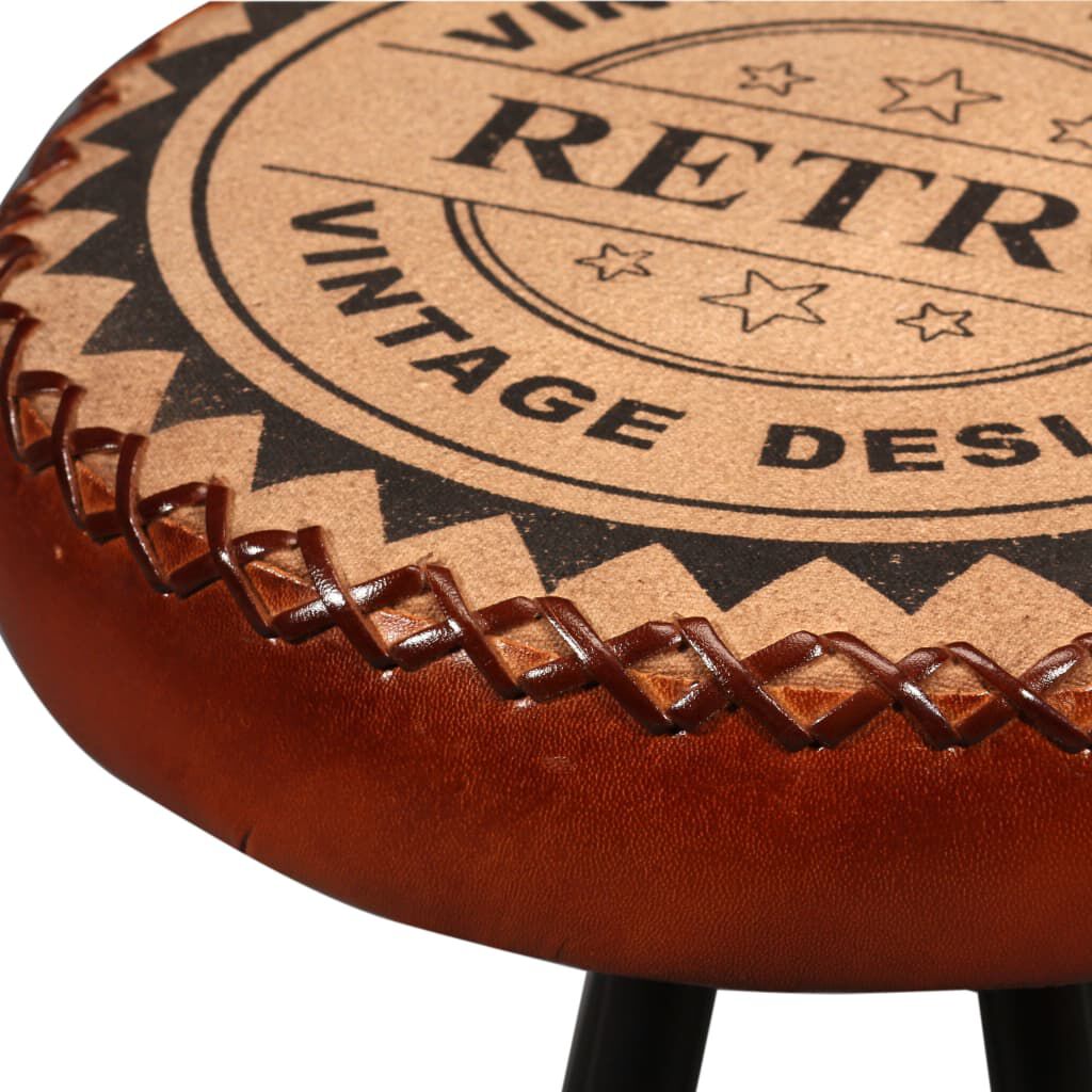 vidaXL Bar Stools 2 pcs Real Leather