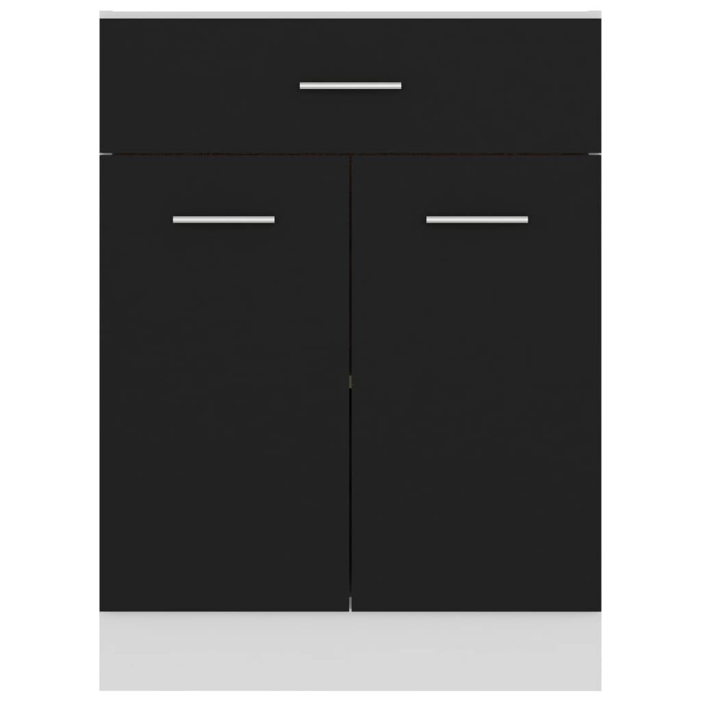 vidaXL Drawer Bottom Cabinet Lyon Black 60x46x81.5 cm Engineered Wood