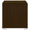 vidaXL Sun Lounger with Cushion and Tea Table Poly Rattan Brown