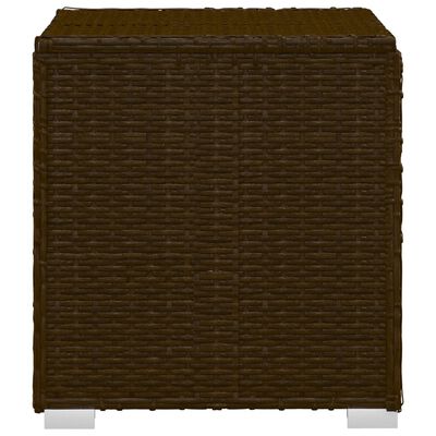 vidaXL Sun Lounger with Cushion and Tea Table Poly Rattan Brown, brown vidaXL Sun Lounger with Cushion and Tea Table Poly Rattan Brown