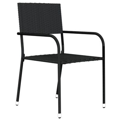 vidaXL 7 Piece Garden Dining Set Black, black vidaXL 7 Piece Garden Dining Set Black